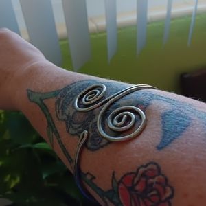 Silver tone Arm cuff/bangle